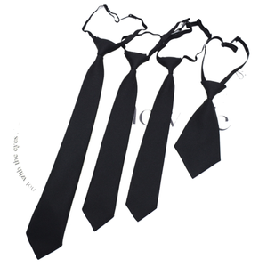 <span class=keywords><strong>Cravate</strong></span> hommes style preppy noir grain fin étudiant sans noeud uniforme scolaire accessoires vêtements d'affaires décontractés - Product Image 1