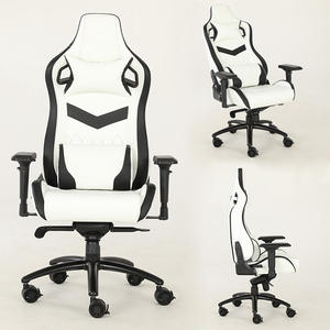 Chaise de bureau <span class=keywords><strong>gaming</strong></span> de luxe blanche avec grand dossier et pieds en acier, modèle <span class=keywords><strong>Noble</strong></span> Sillas Gamer Chile - Product Image 1