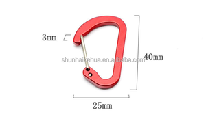 4 # हैममॉक डी आकार फ्लैट वायर गेट मिनी कारबिनर क्लिप - Product Image 2