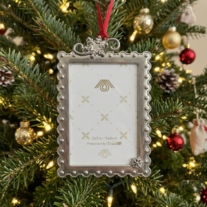 Metal Christmas Ornament with Snowflake Design 2.25x2.25 Inch Red and <b>champagne</b> Finish Traditional Style Indoor Decor - Product Image 2