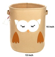 Panier de rangement en feutre de haute qualité, pliable, Design de hibou mignon, panier pour enfants, panier de rangement polyvalent avec poignées