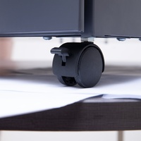 Archivador Moderno de Acero con 3 Cajones, con Cerradura, Sofisticado Pedestal Móvil para Almacenamiento Bajo Escritorio, Tamaño Carta/Legal/A4