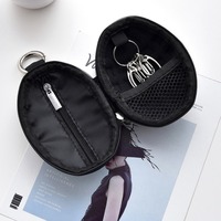 Dompet kunci mobil berbentuk granat multi-fungsi dompet kulit Pu ritsleting tangan dompet koin Mini dompet tempat tas gantungan kunci
