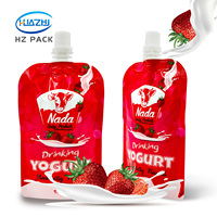 Sachet Doypack Personnalisé Réutilisable Sans BPA de Qualité Alimentaire, Anti-Fuite, Autoportant avec Bec Verseur pour Emballage de Yaourt, Jus, Lait et Liquides