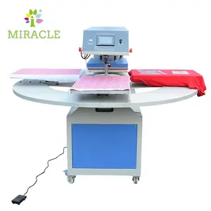 Pneumatic Heat Press Machine 4 Working Station 38x38 Automatic Rotating Fast Printing T shirt Heat Transfer Machines