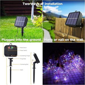 Solar Outdoor String <b>Lights</b> 20Ft Vintage Hemp <b>Rope</b> Multicolor Waterproof Solar Powered Patio Garden Deck Pool Decor - Product Image 1