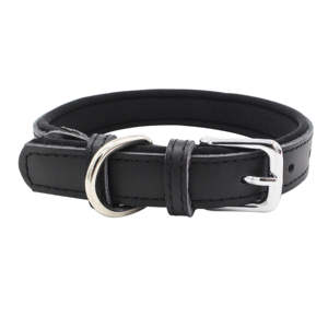 Collar de Perro de Cuero Auténtico de Lujo Mejorado con Forro de Neopreno, Nuevo Diseño Sólido y Ribete de Piel - Product Image 5