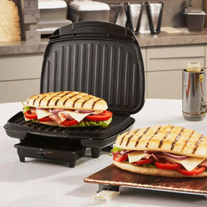 Parrilla de prensa eléctrica Panini de 4 servicios con placa antiadherente <span class=keywords><strong>para</strong></span> hornear de doble cara, bandeja de goteo atrapa la grasa, <span class=keywords><strong>para</strong></span> desayuno rápido - Product Image 3