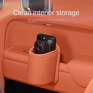 T-1083 Bandeja de Almacenamiento Lateral Duradera para Puerta de Coche, Soporte para <span class=keywords><strong>Teléfono</strong></span> Móvil, Portavasos y Contenedor de <span class=keywords><strong>Basura</strong></span>, Accesorio de Caja de Almacenamiento para Respaldo de Asiento - Product Image 3