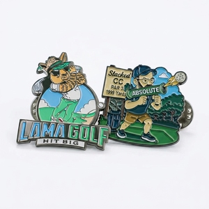 Spilla smaltata personalizzata stile fumetto per golfisti, distintivo 3D a tema Par 3 per amanti del golf - Product Image 1