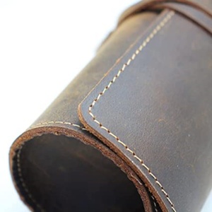 Estuche para bolígrafo de cuero Crazy Horse hecho a mano, funda protectora para bolígrafo de punta redonda - Product Image 4