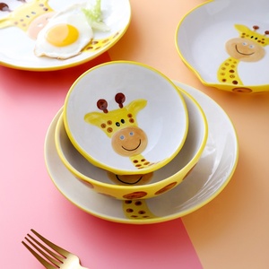Juego de vajilla de cerámica <span class=keywords><strong>para</strong></span> la salud de los niños, tazón, plato, cuchara, taza, tazón <span class=keywords><strong>para</strong></span> el hogar - Product Image 3