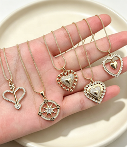 Bijoux fantaisie, pendentif cœur romantique, colliers avec breloque en zircon pour femmes, cadeau - Product Image 3