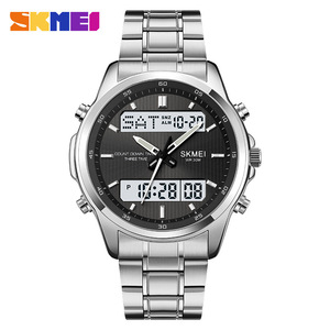 MIZUMS Men's Dual Display Digital Sports Watch Stainless Steel Waterproof Wristwatch for Outdoor & Commuting with <b>Alarm</b> Feature - Product Image 6
