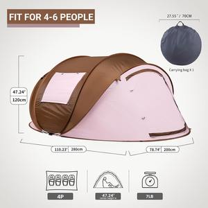 Tente de camping instantanée OEM pour 2 à 6 personnes, imperméable, facile à installer, abri en dôme portable avec sac de transport pour la randonnée en plein air et les voyages - Product Image 3