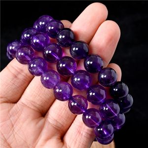 กำไลข้อมืออเมทิสต์ธรรมชาติขายส่ง หลายขนาด 6/8/9/10/12 มม. สไตล์ฮวงจุ้ยทางศาสนา สำหรับงานแต่งงานหรือเป็นของขวัญสำหรับผู้หญิงผู้ชาย - Product Image 6