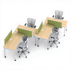 Set Scrivania e Sedia da Ufficio, Postazione di Lavoro Mobile in Fibra ad Alta Densità <span class=keywords><strong>con</strong></span> Piano in Legno e Presa Elettrica per Personale - Product Image 2