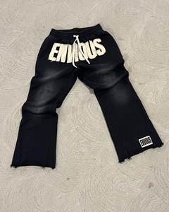 Tute da <span class=keywords><strong>Uomo</strong></span> Personalizzabili di Alta Qualità in Cotone Vintage con Zip e Patch, Pantaloni Sportivi Effetto Sbiadito e Usurato - Product Image 5