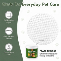 Lingettes nettoyantes pour oreilles d'animaux, 100 lingettes rondes à l'aloe vera pour chiens et chats, emballage en boîte OEM ODM