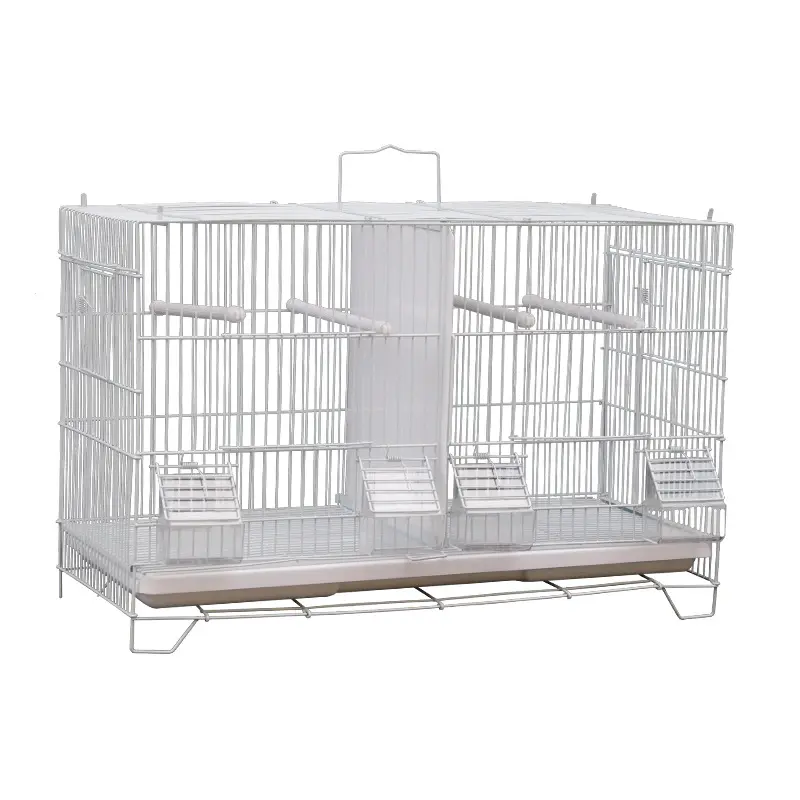 Jaula galvanizada con bandejas de plástico para pájaros, jaula de metal para pájaros y loros, 017
