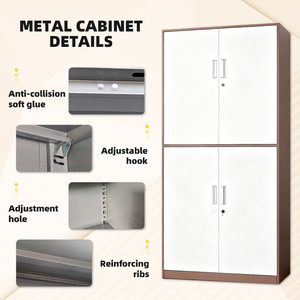 Archivador Metálico Resistente <span class=keywords><strong>con</strong></span> Cerradura, Ecológico, Desmontable, para Oficina en Casa, de 4 Puertas, <span class=keywords><strong>con</strong></span> Cerradura de <span class=keywords><strong>Llave</strong></span> - Product Image 3