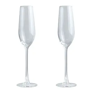 Düğün parti için 200ml özel Logo düğün şampanya flüt kadehler cam şampanya flüt gözlük