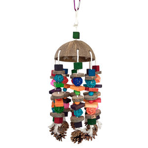 Giocattolo a spirale grande per pappagalli, per affilare il becco, mordere, strappare e distruggere, con blocchi di legno massello e palline di rattan colorate decorative - Product Image 6