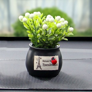 Natural Style Handmade Artificial Potted Plant 10cm Resin Plastic Greenery Car Home Decor - Product Image 2