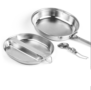 Dfm828 hình dạng hình bầu dục SUS304 thép không gỉ <span class=keywords><strong>Mess</strong></span> tin với gấp muỗng và Pouch - Product Image 3