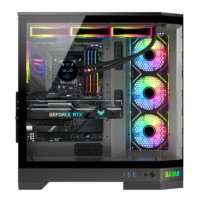 SAMA Nouveau Design Boîtier d'Ordinateur Gaming en Verre Trempé, Tour PC de Bureau Grande Capacité