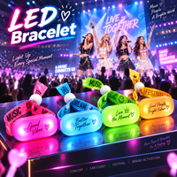 Bracelet LED multicolore en silicone réutilisable pour événements d'entreprise, célébrations et fêtes, vente en gros Longstargift