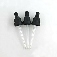 Ensemble de bouchon compte-gouttes personnalisé, tête de pression en caoutchouc + collier à vis en PP + pipette en verre transparent pour l'emballage de flacons d'huiles essentielles