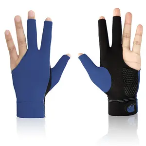 Weichster-guante de billar inglés, 3 dedos, mano izquierda, Color azul y Negro, disponible