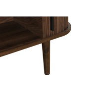 Table basse minimaliste en noyer pour salon, table centrale moderne de luxe avec étagères de rangement ouvertes
