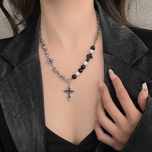 Collana <span class=keywords><strong>con</strong></span> Croce e Perline per Uomo, Ciondolo di Lusso <span class=keywords><strong>con</strong></span> Zirconi, Accessori di Gioielleria Maschile - Product Image 4
