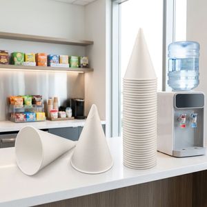 Gobelets en papier coniques jetables imperméables en gros, gobelets d'eau écologiques en forme de cône pour <span class=keywords><strong>distributeur</strong></span>, logo personnalisé - Product Image 5