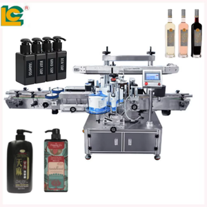Machine d'étiquetage automatique pneumatique PLC pour bouteilles plates à double face avec étiquettes en papier pour bouteilles carrées - Product Image 1
