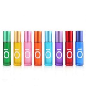 Mini Botella de Vidrio Esmerilado de 10 ml con Logotipo Personalizado, Colorida y Redonda, para Perfume y Aceite Esencial, con Rodillo, para Pelucas y Cuidado de la Piel - Product Image 1