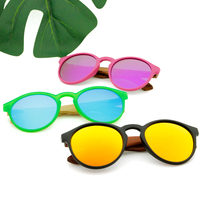 Evergreen Model Girly and Boyish Kids Gafas de sol con UV400, patillas ligeras de madera de bambú para salidas familiares