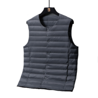 Gilet à col rond pour hommes 90% Veste intérieure mince en duvet de canard blanc pour l'automne Vêtements d'extérieur en gros