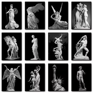 שחור לבן המיתולוגיה דוד פוסטר פסל דוד דוד ציור קיר אמנות עיצוב עיצוב הבית עשוי קריסטל פורצלן - Product Image 4