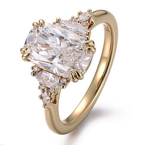 Bague de fiançailles de luxe en or 18 carats avec diamant cultivé en laboratoire certifié IGL, design original, pour femme, cadeau d'anniversaire - Product Image 1