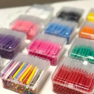 Nouvelles brosses interdentaires en forme de I, 80 pièces/boîte, 0,6-1,5 mm, pour le nettoyage interdentaire, soins bucco-dentaires, orthodontie, fil dentaire en forme de I - Product Image 5