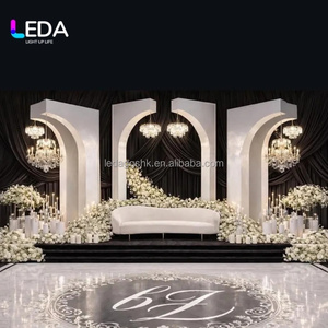 LEDA New Design White Metal Arch Chandelier <b>Stand</b> <b>Backdrop</b> Stage Decoration for Events Decor - Product Image 3