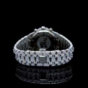 Moissanite kim cương xem thiết kế đồng hồ sang trọng dính màu xanh Plat và đầy đủ màu trắng kim cương xem - Product Image 4