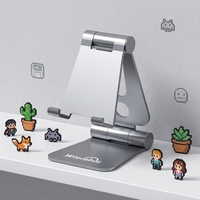 Support de bureau pliable multi-angles en aluminium avec logo personnalisé OEM pour téléphone et tablette, support universel pour tablette