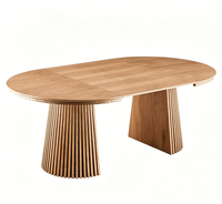 Table de salle à manger extensible en placage de chêne durable, surface lisse, facile à nettoyer, table d'îlot de cuisine, très vendue