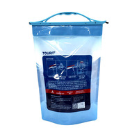 Bolsa de embalaje de cubitos de hielo portátil sin BPA con impresión personalizada, bolsa de agua de plástico con clip de sellado y grifo