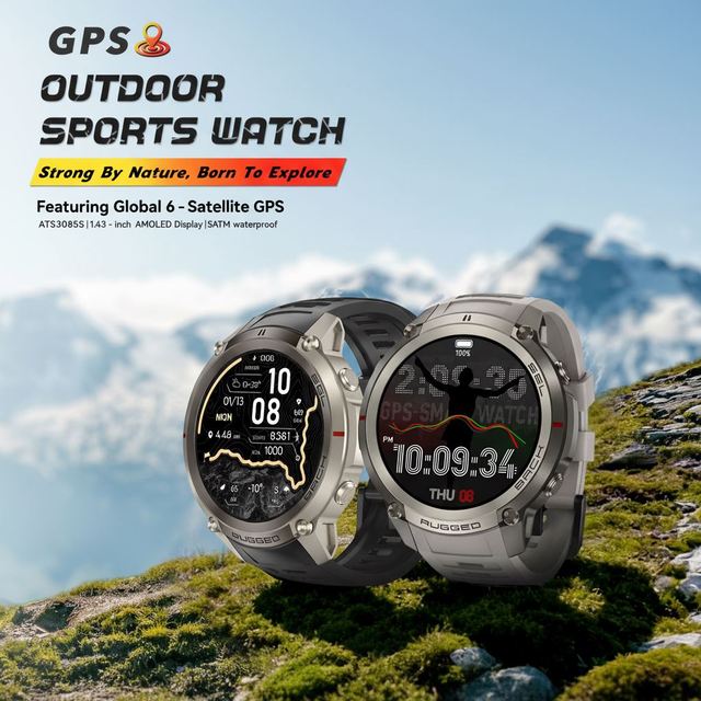 ERON DM59 GPS Smart Watch With Offline Maps 1.43-inch AMOLED HD Screen 5ATM Waterproof 170+ Sports Modes Rugged Outdoor Tracker