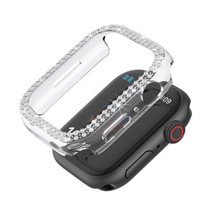 Cubierta de cristal + Diamante de moda para <span class=keywords><strong>Apple</strong></span> <span class=keywords><strong>Watch</strong></span> Case 46mm 40mm 44mm 41mm 42mm 45mm Bling Bumper Protector para IWatch Series 10 9 7 8 - Product Image 5